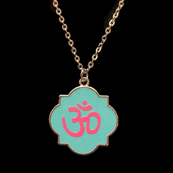Om Teal & Pink Necklace
